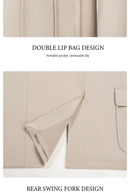 LEBARRY High Quality Elegant Men's suit Classic Fit Multi Buckle Multi Pocket Solid Color Casual Business Set Men's 2-piece Set